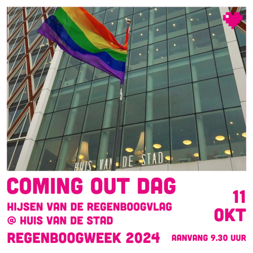 Hijsen regenboogvlag - Regenboogweek 2024